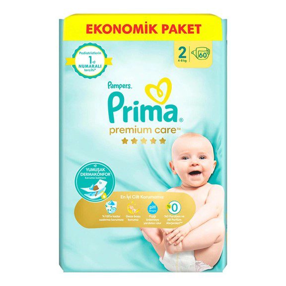 پوشک 60 عددی پریما سایز 2 لهستانی (Prima Premium Care Size 2)