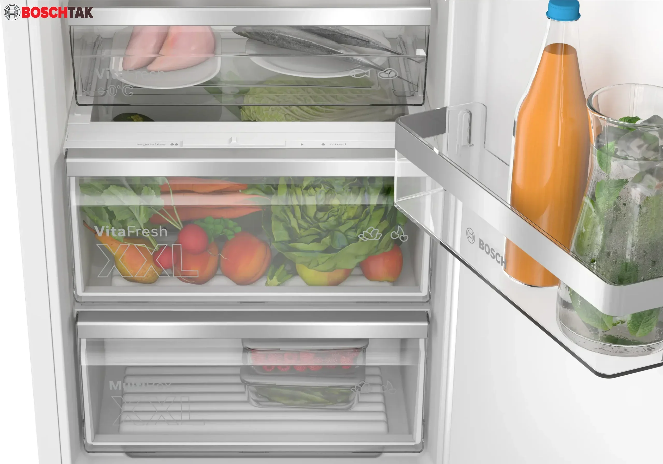 یخچال فریزر دوقلو توکار بوش مدل BOSCH KIR81AFD0M-GIN81AEE0M — تصویر ۵