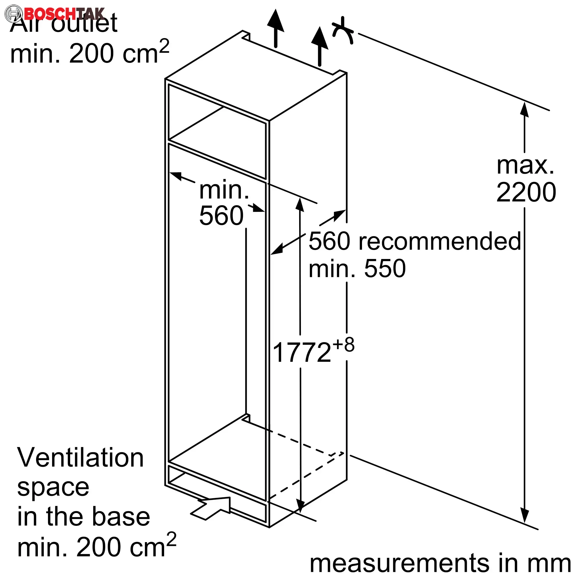 یخچال فریزر دوقلو توکار بوش مدل BOSCH KIR81AFD0M-GIN81AEE0M — تصویر ۸