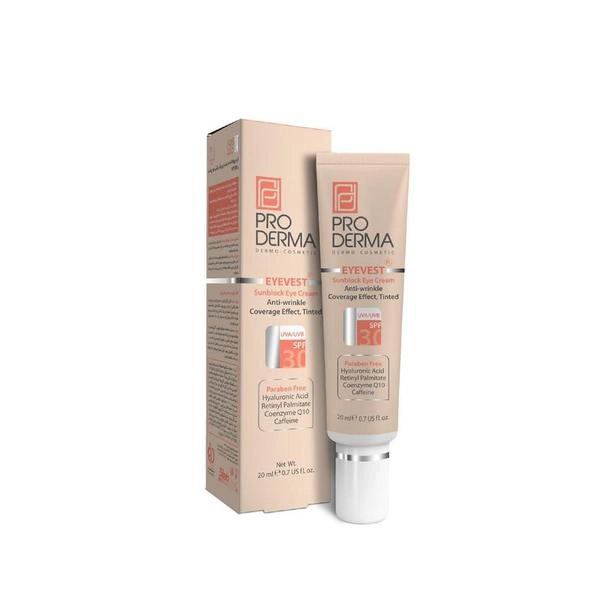 ضد آفتاب رنگی دور چشم پرودرما مدل Eyevest SPF30 حجم 20 میلی لیتر — تصویر ۲