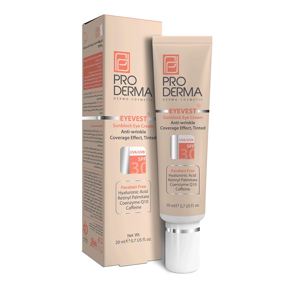 ضد آفتاب رنگی دور چشم پرودرما مدل Eyevest SPF30 حجم 20 میلی لیتر — تصویر ۴
