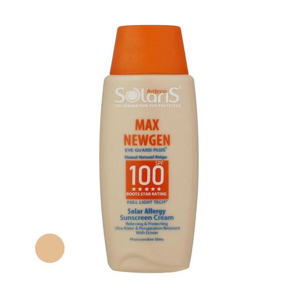 ضدآفتاب بژ طبيعی سولاریس Solaris مدل مکس ژن SPF100 پوست حساس 100 ميل — تصویر ۳