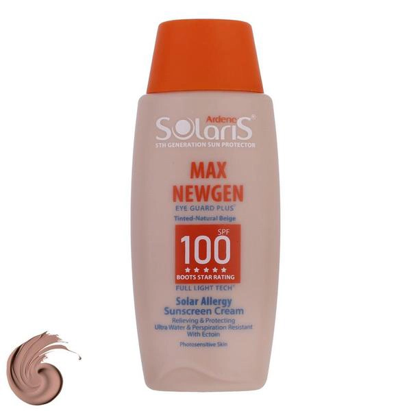 ضدآفتاب بژ طبيعی سولاریس Solaris مدل مکس ژن SPF100 پوست حساس 100 ميل