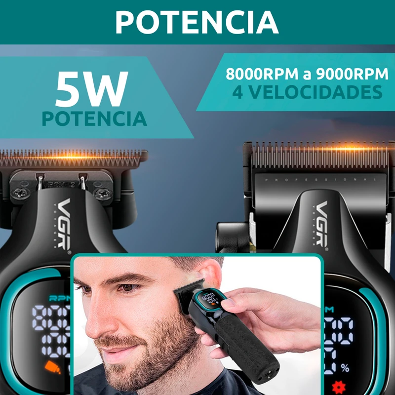 ماشین اصلاح موی سر و صورت شارژی وی جی ار مدل V-886 S2 — تصویر ۶