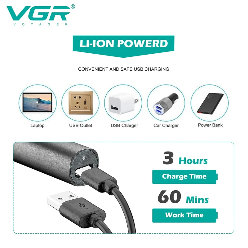 موزن گوش و بینی و خط زن وی جی ار مدل V615 — تصویر ۳