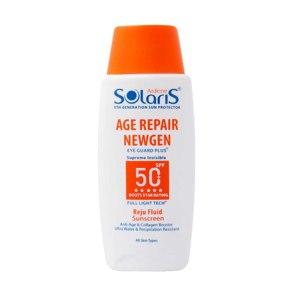 فلوئید ضد آفتاب بی رنگ آردن سولاریس مدل Age NewGen SPF50 حجم 100 میلیلیتر — تصویر ۴