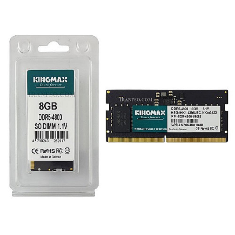 رم لپ تاپ 8 گیگ KingMax DDR5-4800 MHz 1.1V گارانتی آواژنگ — تصویر ۳
