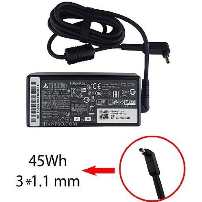 آداپتور لپ تاپ ایسر 19V 2.37A Gimo Plus سرریز 3×1.1mm