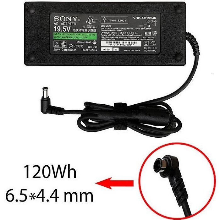 آداپتور لپ تاپ سونی 19.5V 6.15A کپی — تصویر ۴
