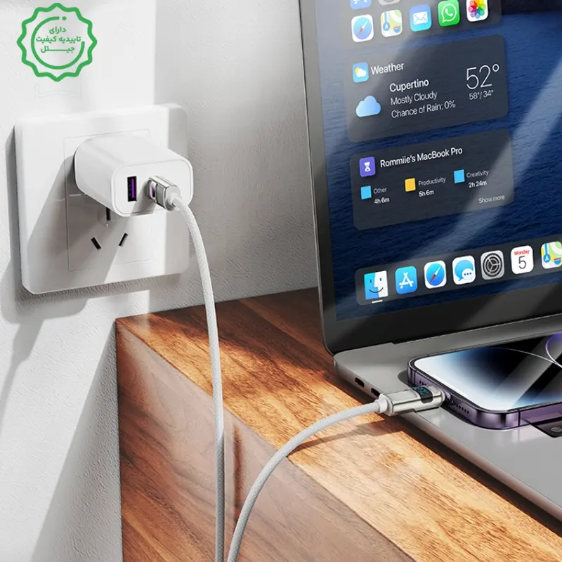 کابل دیتا و شارژ تایپ سی به لایتنینگ هوکو مدل U137 — تصویر ۶