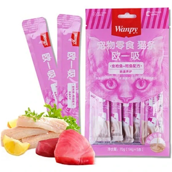 بستنی گربه ونپی با طعم ماهی تن و کاد Wanpy Treat Tuna & Cod وزن 14 گرم — تصویر ۳