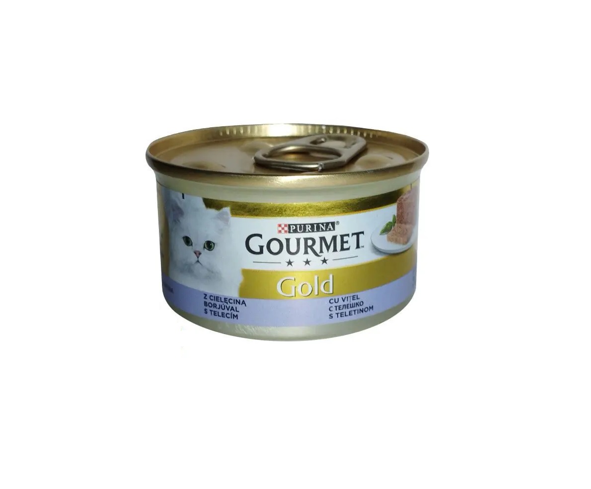 کنسرو غذای گربه گورمت با طعم گوشت گوساله Gourmet Gold وزن ۸۵ گرم — تصویر ۲