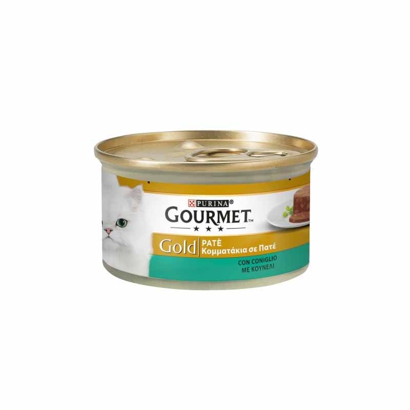 کنسرو غذای گربه گورمت با طعم گوشت خرگوش Gourmet Gold Rabbit وزن ۸۵ گرم