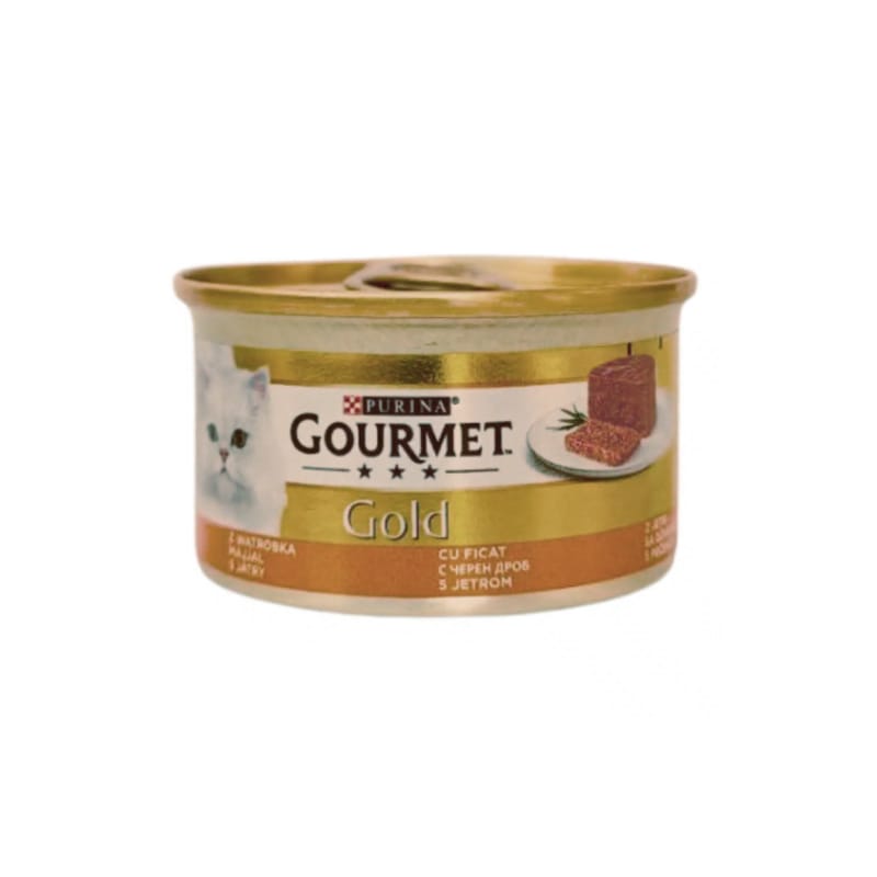 کنسرو غذای گربه گورمت با طعم جگر Gourmet Gold Liver Pate وزن 85 گرم