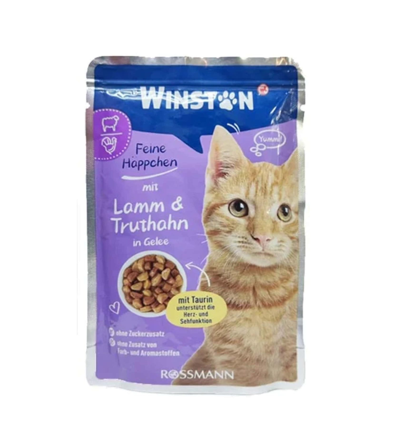 پوچ گربه وینستون با طعم بره و بوقلمون در ژله Winston Lamb & Turkey In Jelly وزن 100 گرم