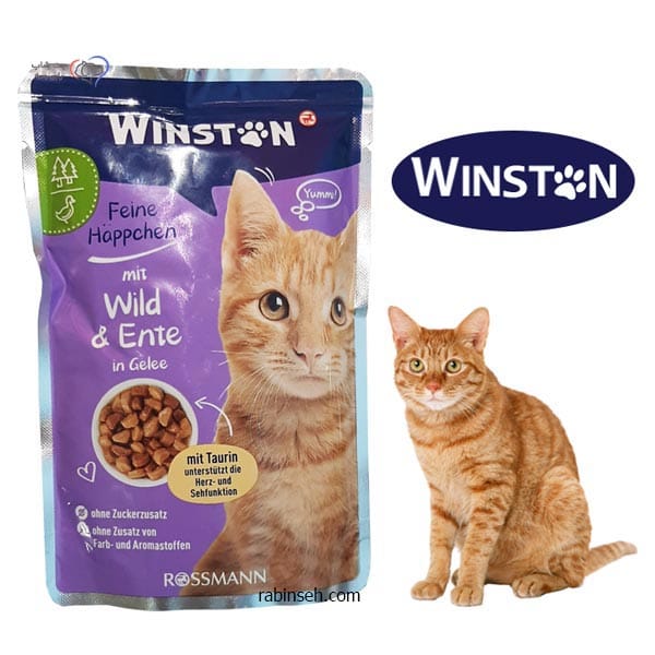 پوچ گربه وینستون با طعم گوشت شکار و اردک در ژله Winston Game & Duck In Jelly وزن 100 گرم — تصویر ۵