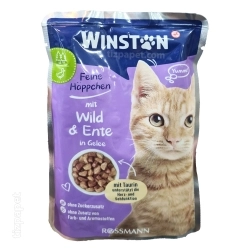 پوچ گربه وینستون با طعم گوشت شکار و اردک در ژله Winston Game & Duck In Jelly وزن 100 گرم — تصویر ۴