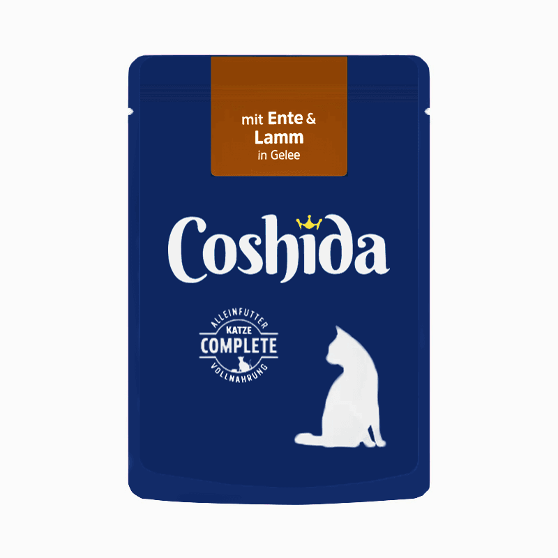 پوچ گربه کوشیدا با طعم گوشت بره و اردک در ژله Coshida Pouch Ente & Lamm وزن ۱۰۰ گرم — تصویر ۳
