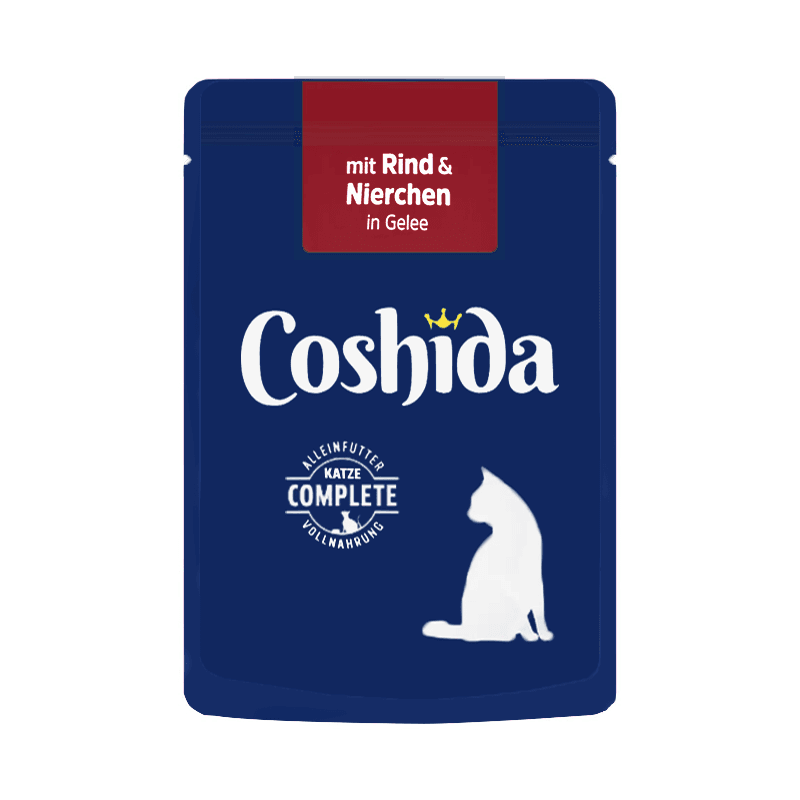 پوچ گربه کوشیدا با طعم گوشت گاو و قلوه در ژله Coshida Pouch Rind & Nierchen وزن ۱۰۰ گرم — تصویر ۲