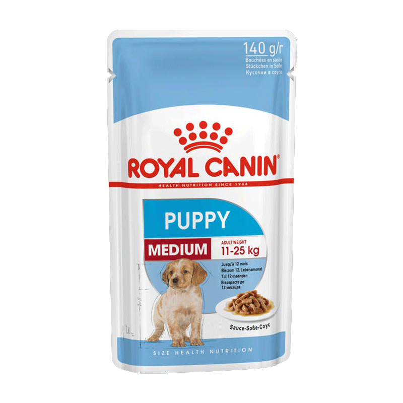 پوچ توله سگ نژاد متوسط رویال کنین Royal Canin Medium Puppy وزن 140 گرم — تصویر ۲