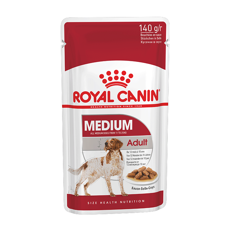 پوچ سگ بالغ نژاد متوسط رویال کنین Royal Canin Medium Adult وزن 140 گرم