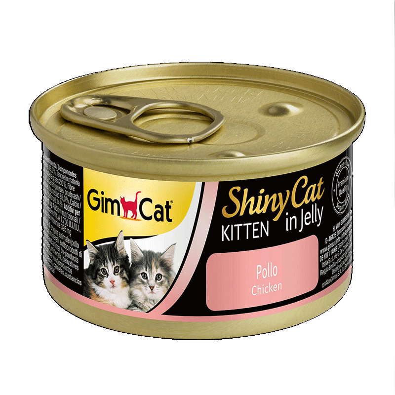 کنسرو غذای بچه گربه جیم‌ کت مدل GimCat Kitten Chicken وزن 70 گرم (GimCat Shiny Cat Kitten Chicken)