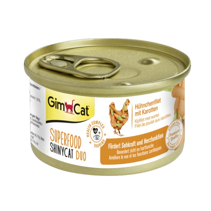 کنسرو غذای گربه جیم‌ کت مدل GimCat Chicken Fillet and Carrot وزن 70 گرم