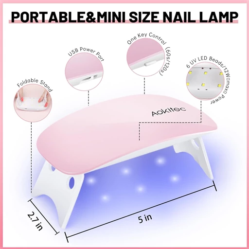 خشک کن ناخن Aokitec Mini UV LED — تصویر ۵