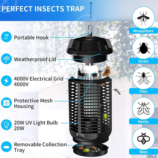 لامپ پشه کش برقی Oziral Fly Zapper 20W — تصویر ۸