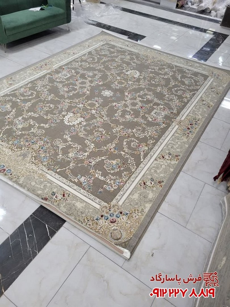 فرش ماشینی برجسته 700 شانه طرح عروس نسکافه ای