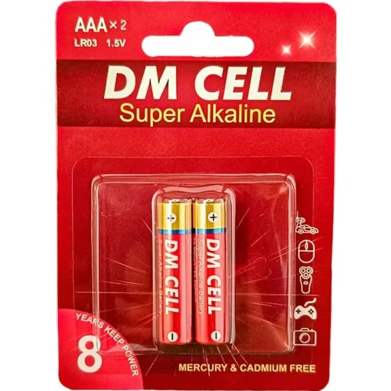 باتری قلمی اصلی سوپر آلکالاین 2 عددی DM CELL — تصویر ۳
