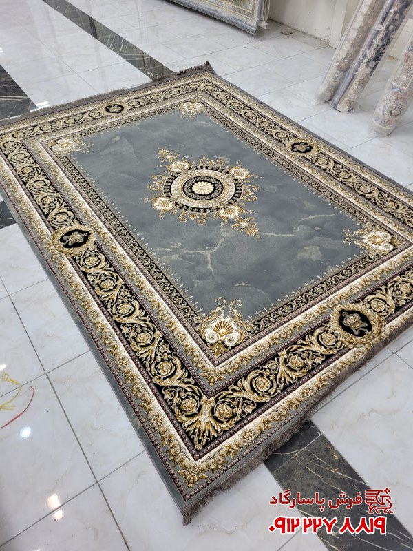 فرش ورساچه 1200 شانه طلاکوب طرح ژینوس فیلی — تصویر ۳