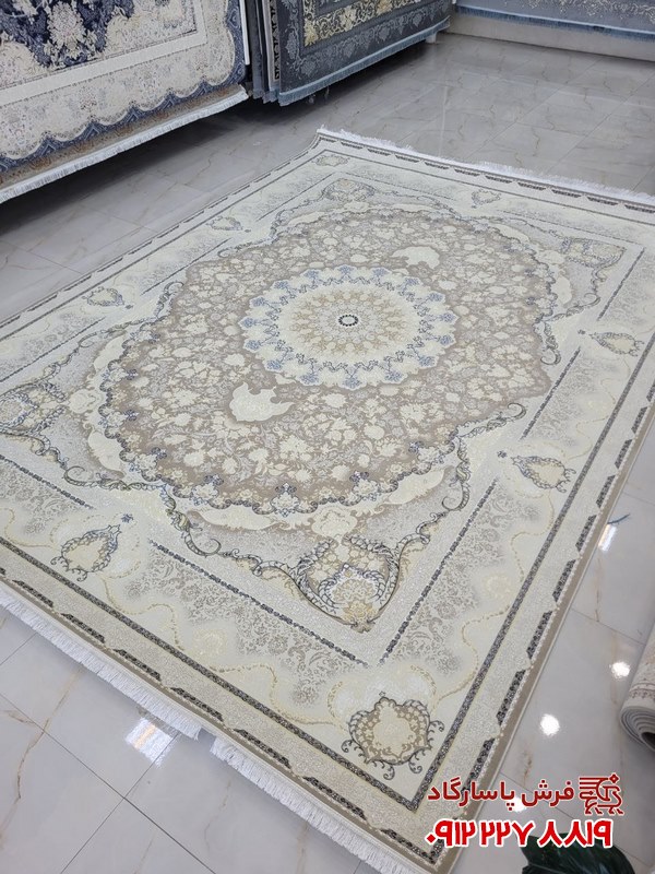 فرش رنگ نسکافه ای طرح سایه 1200 شانه