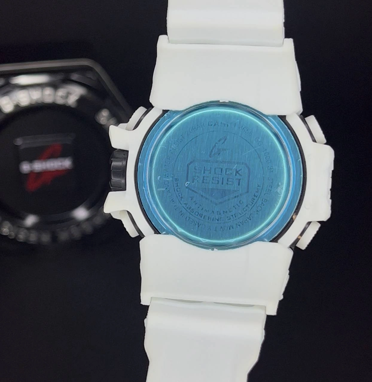 ساعت کاسیو جی شاک 4112 دو زمانه ژاپن سفید G SHOCK جنس سیلیکون — تصویر ۵