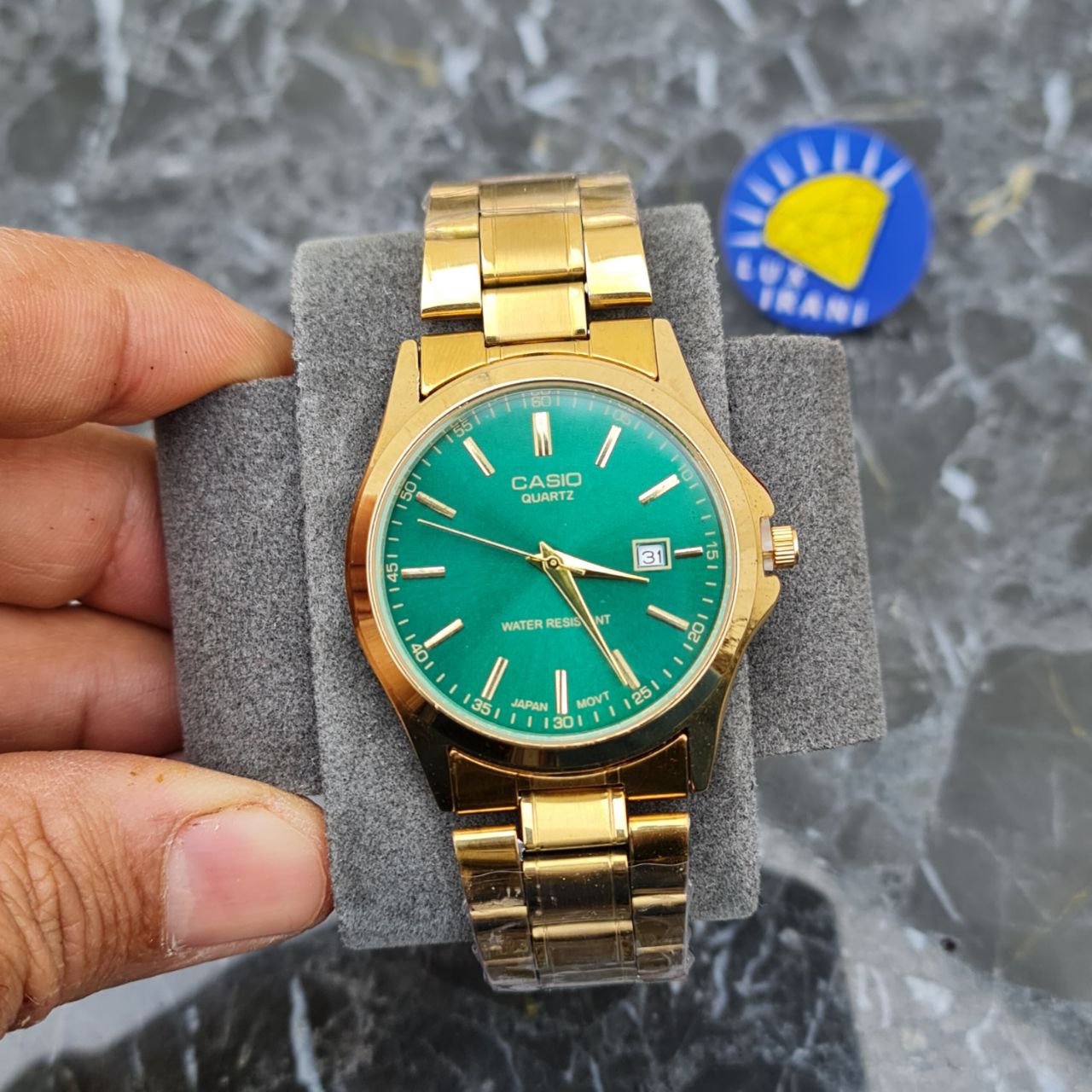 ساعت مردانه کاسیو کد 5608 طلایی صفحه سبز — تصویر ۲
