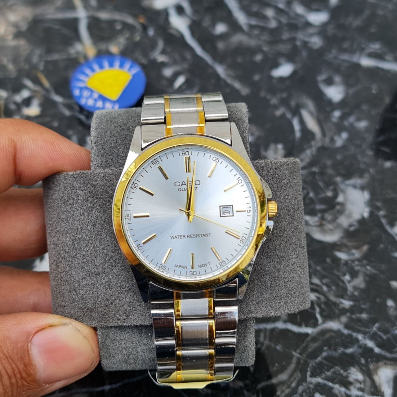 ساعت مردانه کاسیو کد 5605 نقره ای طلایی صفحه سفید — تصویر ۵