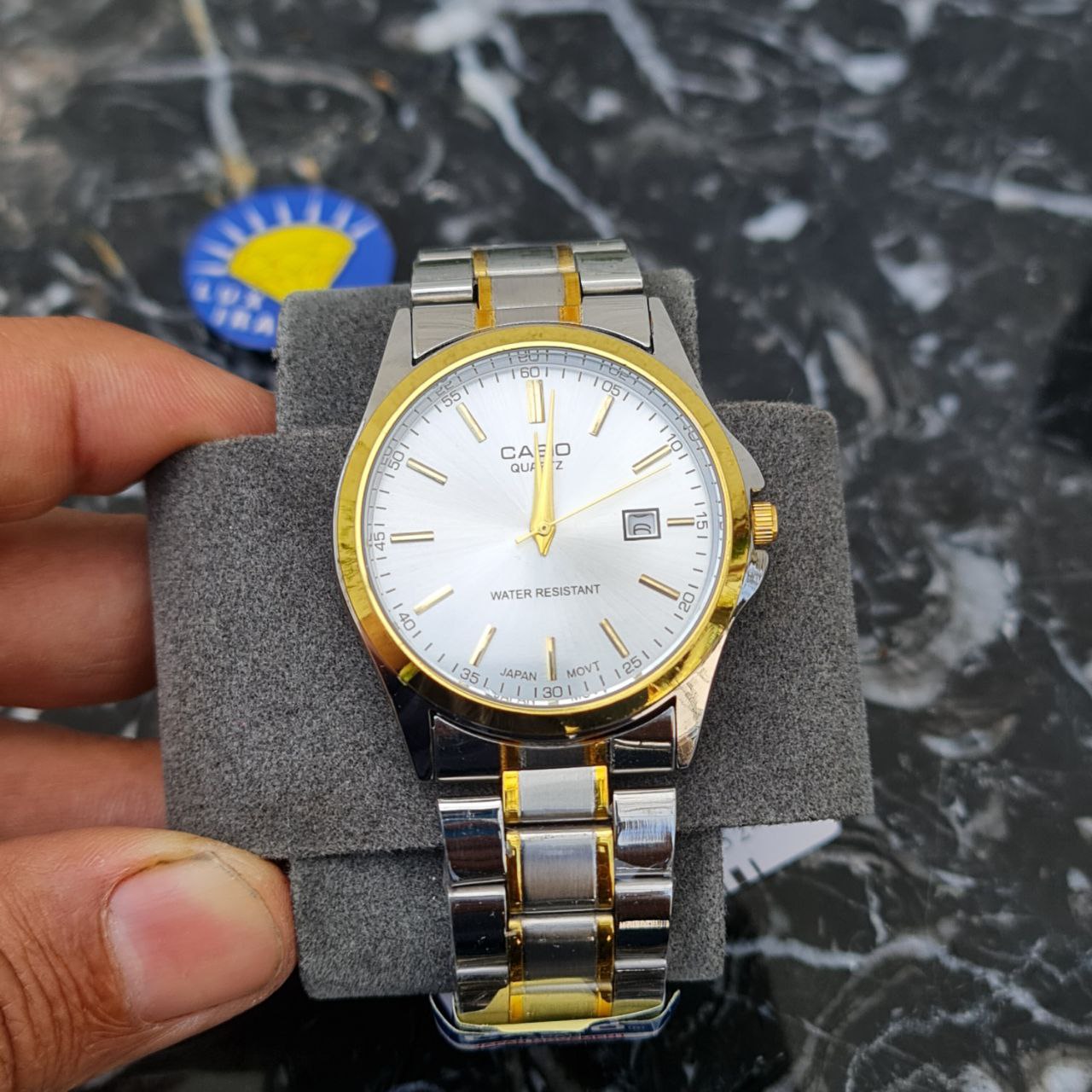ساعت مردانه کاسیو کد 5605 نقره ای طلایی صفحه سفید — تصویر ۷