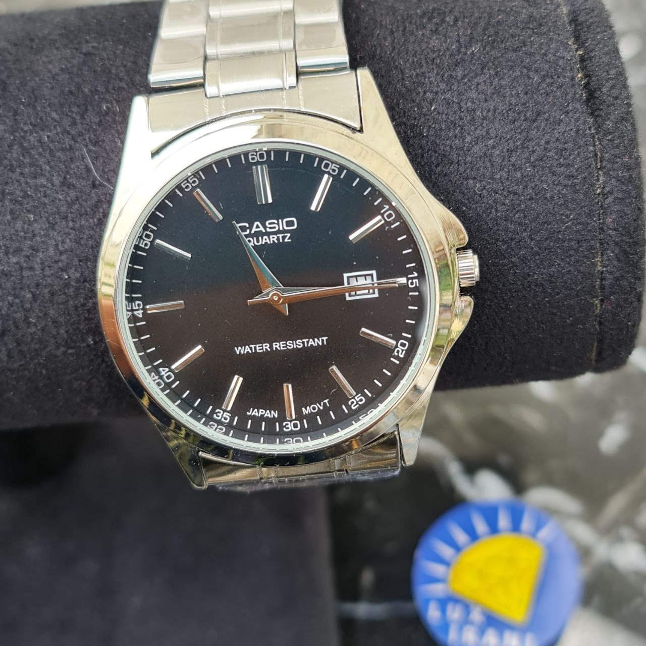 ساعت مردانه کاسیو کد 5601 نقره ای صفحه مشکی — تصویر ۸