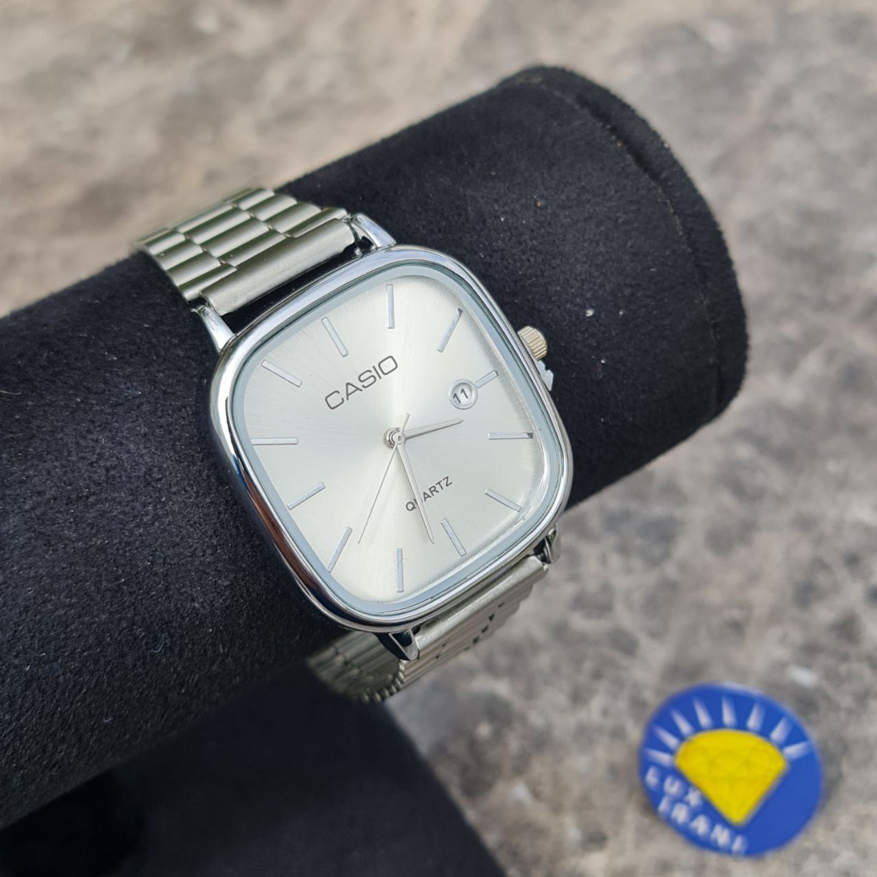 ساعت مردانه کاسیو اولدمانی کد 5151 نقره ای صفحه سفید — تصویر ۴
