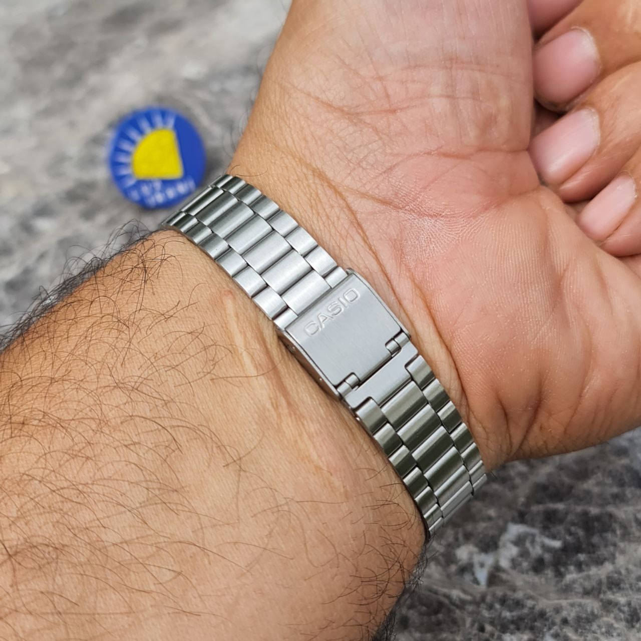 ساعت مردانه کاسیو اولدمانی کد 5151 نقره ای صفحه سفید — تصویر ۵