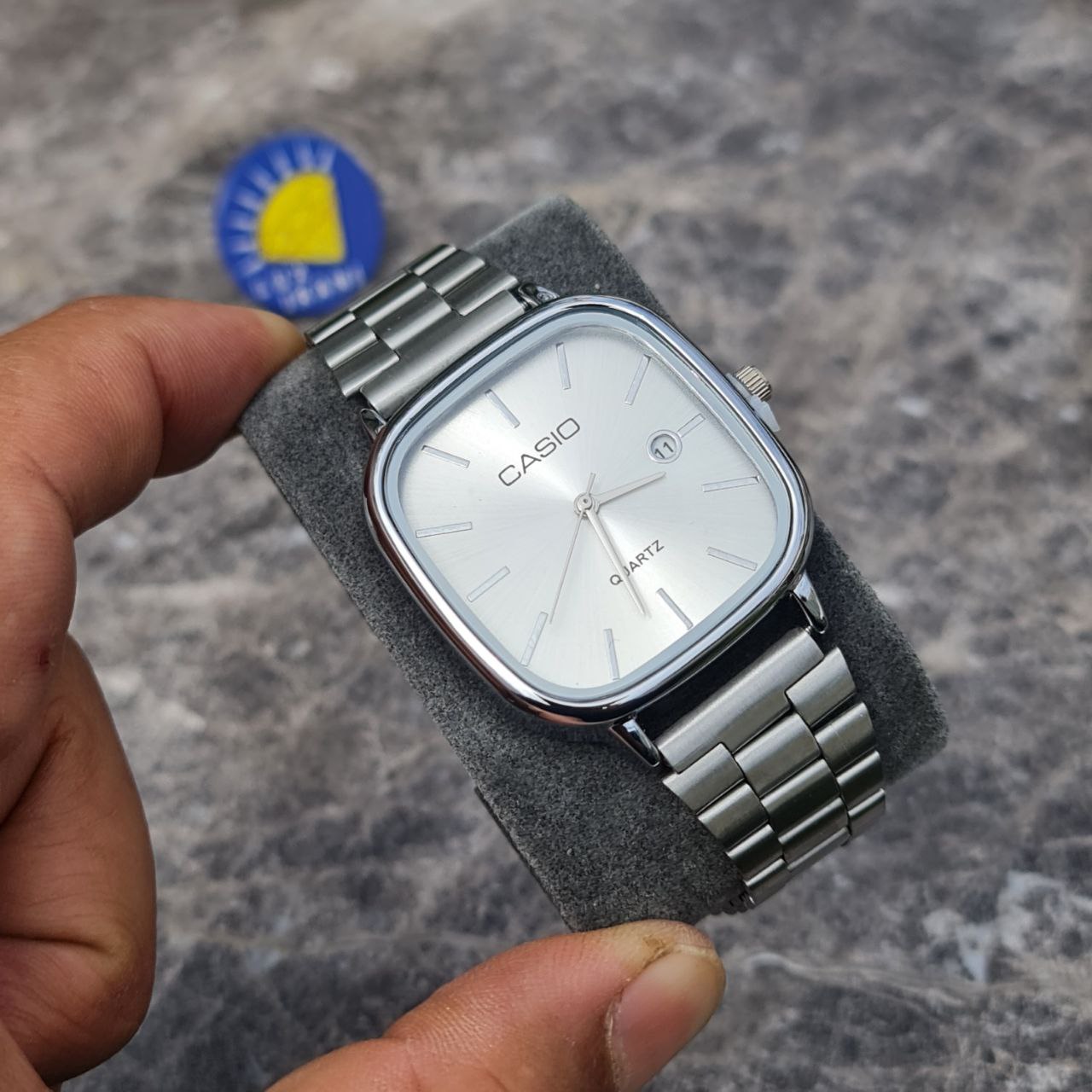 ساعت مردانه کاسیو اولدمانی کد 5151 نقره ای صفحه سفید — تصویر ۷