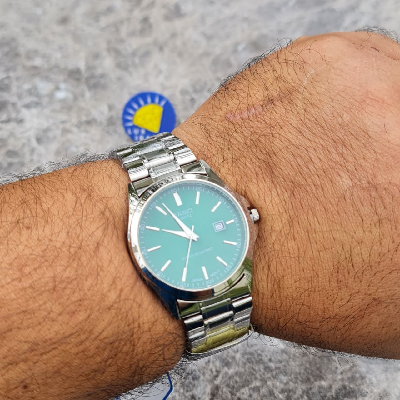 ساعت مردانه کاسیو کد 5604 نقره ای صفحه سبز — تصویر ۷