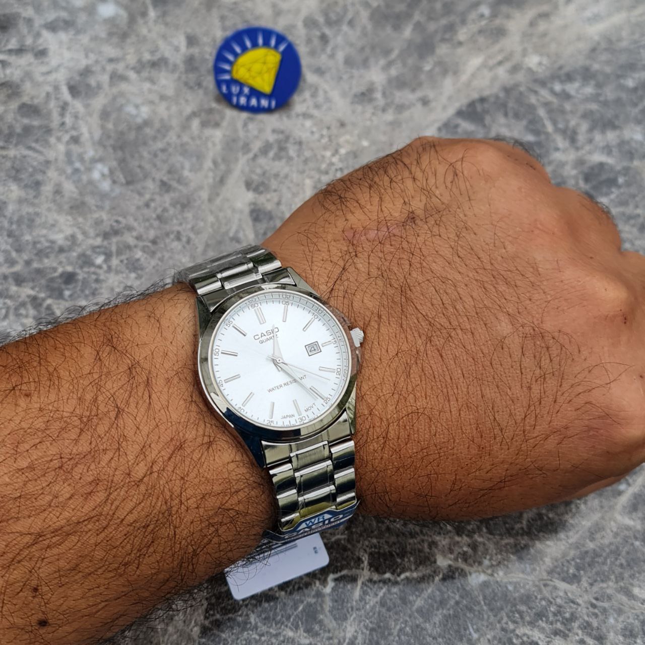 ساعت مردانه کاسیو کد 5602 نقره ای صفحه سفید — تصویر ۳
