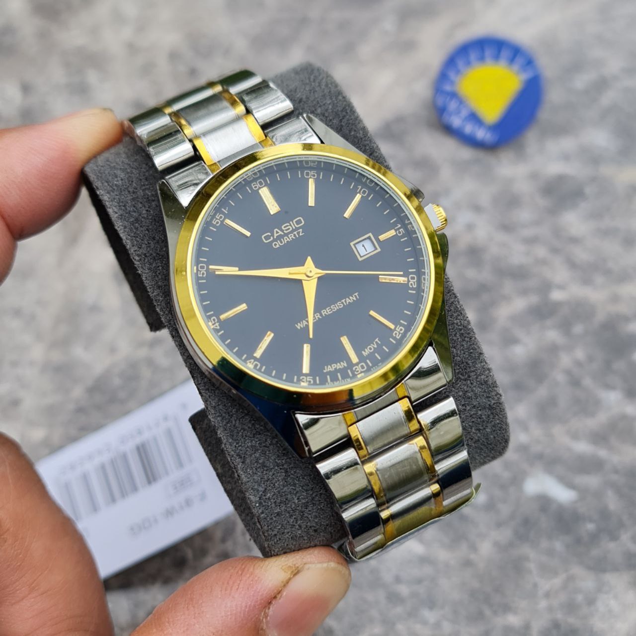 ساعت مردانه کاسیو کد 5603 نقره ای طلایی صفحه مشکی — تصویر ۲
