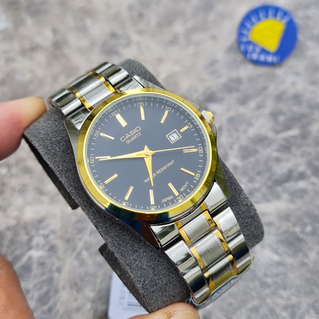 ساعت مردانه کاسیو کد 5603 نقره ای طلایی صفحه مشکی — تصویر ۶