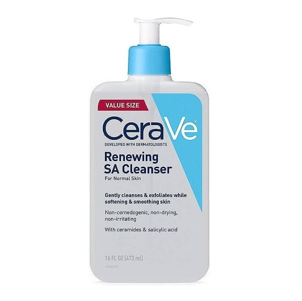 ژل شست‌وشو سالیسیک اسید سراوی CERAVE مدل RENEWING SA حجم 473 میل مناسب پوست نرمال و حساس مسترکپی