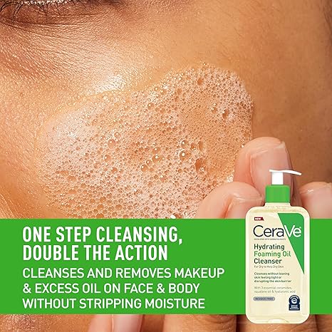 فوم شستشوی روغنی سراوی Cerave Hydrating Foaming Oil Cleanser پوست خشک و خیلی خشک — تصویر ۴
