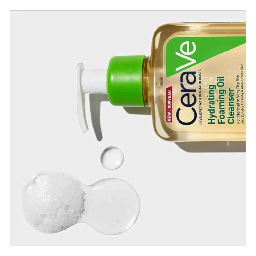 فوم شستشوی روغنی سراوی Cerave Hydrating Foaming Oil Cleanser پوست خشک و خیلی خشک — تصویر ۵
