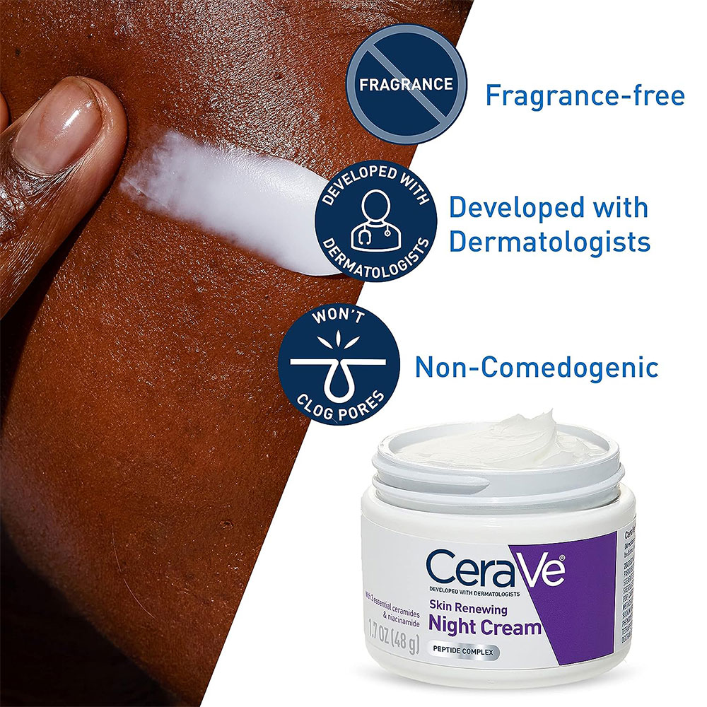 کرم شب سراوی (جوانساز و ترمیم کننده پوست) CeraVe Skin Renewing Night Cream 48g — تصویر ۵