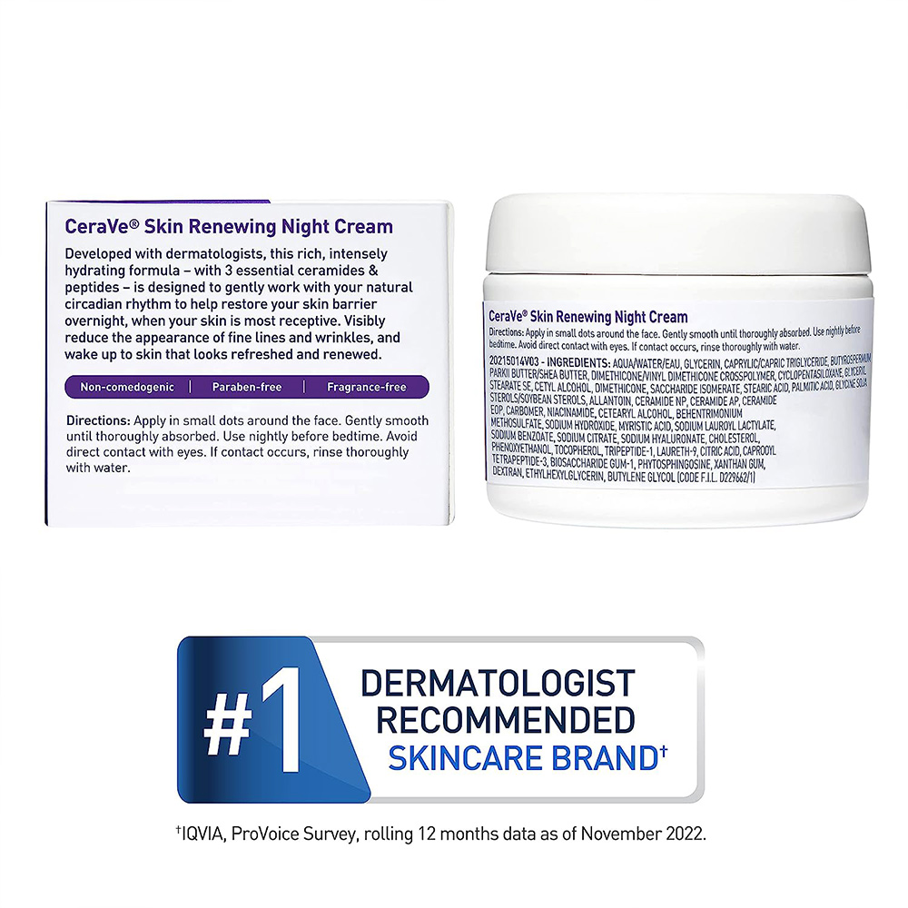 کرم شب سراوی (جوانساز و ترمیم کننده پوست) CeraVe Skin Renewing Night Cream 48g — تصویر ۸